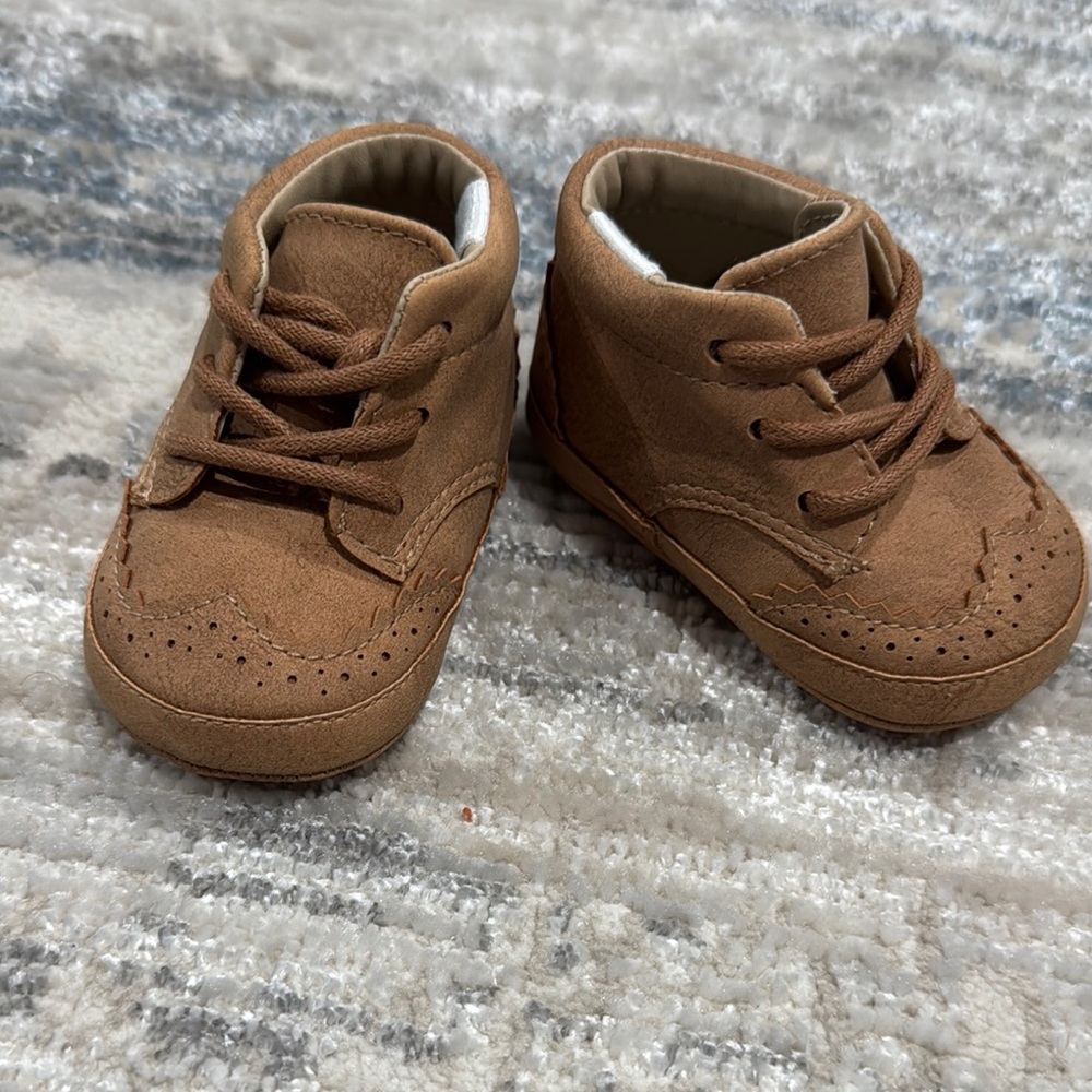 Janie and Jack Tan Baby Walker Shoes